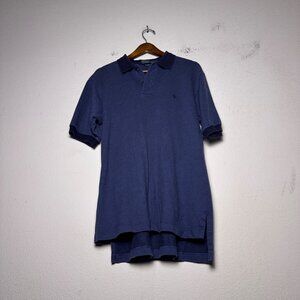 VTG Polo Ralph Lauren Shirt Short Sleeve Men XL Linen Blend Blue Collared Preppy